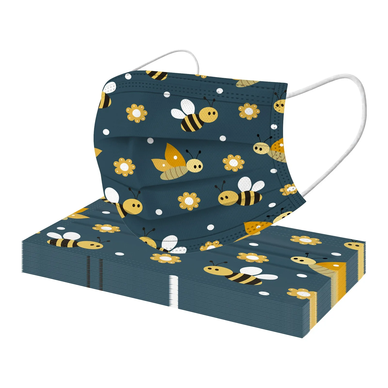 Маски одноразовые весенние трехслойные из нетканого материала для косплея 10 шт. |