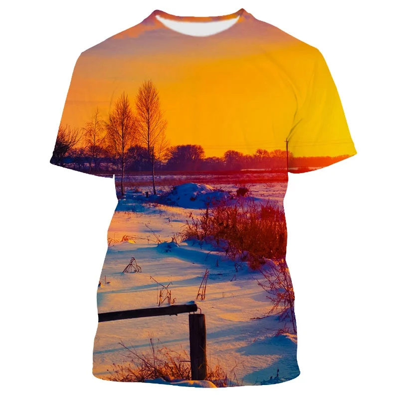 

Jumeast 3D Sunset Scenery Printed T-shirty Beach Cottagecore Harajuku Fashion Y2K T-shirts For Men Oversized Streetwear Male Top