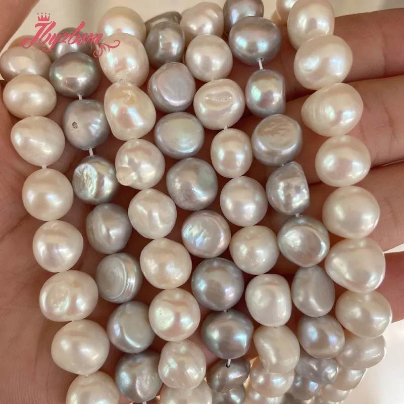 

9-10mm Freshwater Pearl Freeform Loose Natural Stone Beads For Jewelry Making DIY Necklace Bracelets Strand 15" Free shipping