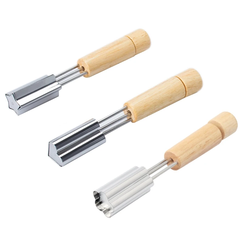 

2022 New Star Heart Flower Shape Mold Stainless Steel with Wood Ergonomic Handle Baking