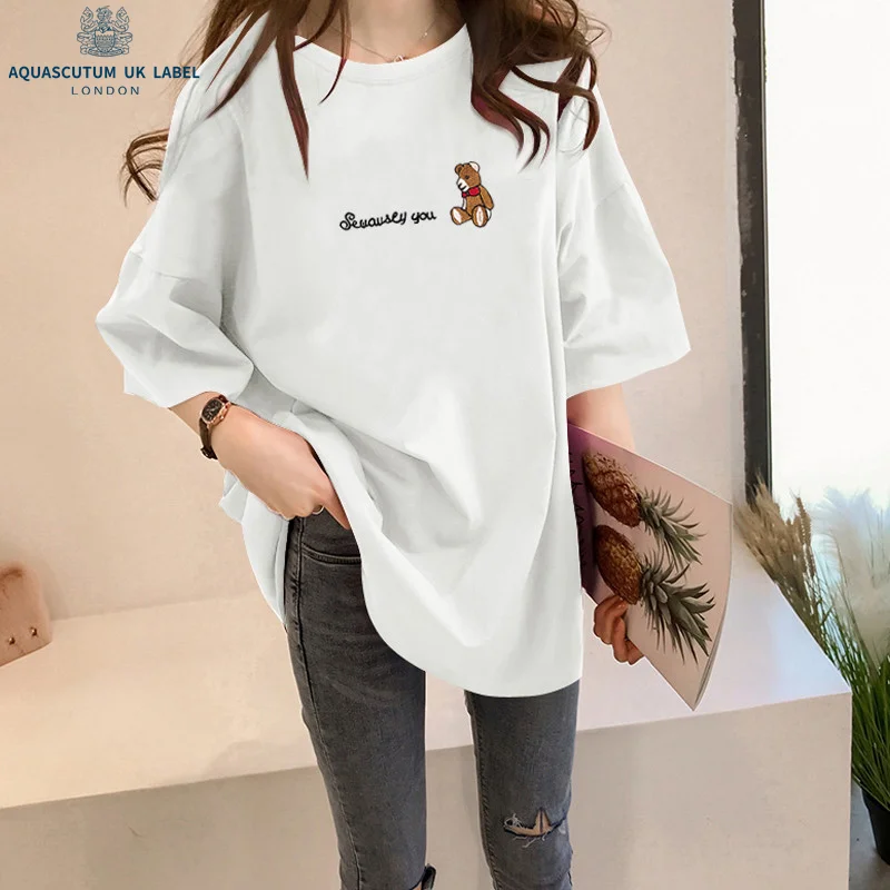 

Aquascutum Cute bear print short sleeve t-shirt female