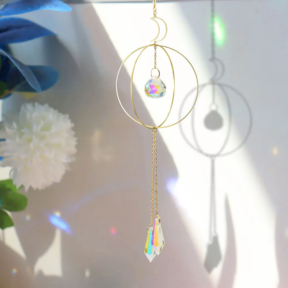 Rainbow Amethyst Ball Prism Pendant For Home Decoration Crystal Sun Catcher Devil's Eye Butterfly Decor