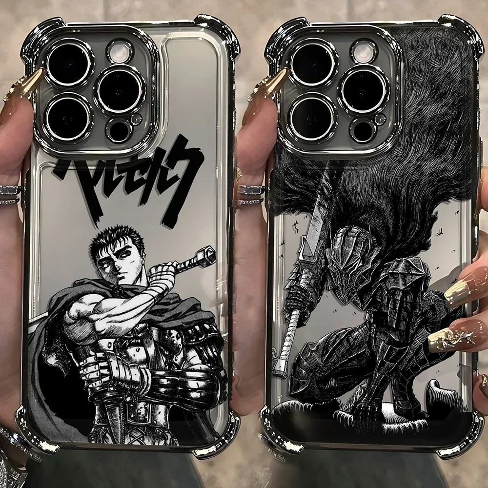 Чехол Berserk Guts Hot Blood с аниме-покрытием для iPhone 16 15 14 13 12 11 Pro Max X XR XSMax 7 8 Plus задняя
