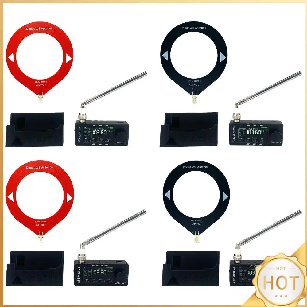 Фото Портативное радио AMNVOLT V4 ATS MINI с подставкой и усилителем для наушников, AM/FM-приемник с 1,9-дюймовым IPS-экраном для использования в помещении и на улице №1