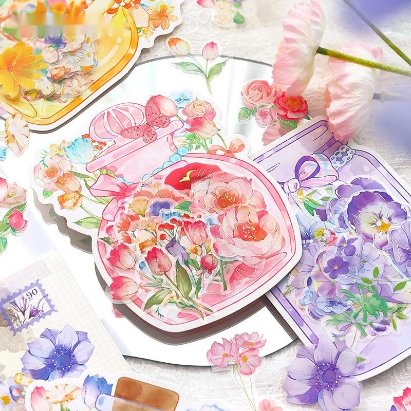 

30sheet Flower Matter Series Stickers Romantic Paper DIY Dariy Decoration Scrapbooking Stickers Creative School Office Gift
