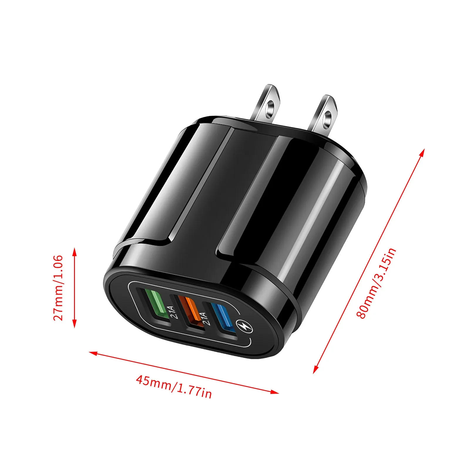 Зарядные адаптеры для 3 портов USB для iPhone 13 12 11 Samsung наушники ноутбук соответствующий переносной стендовый зарядное устройство.