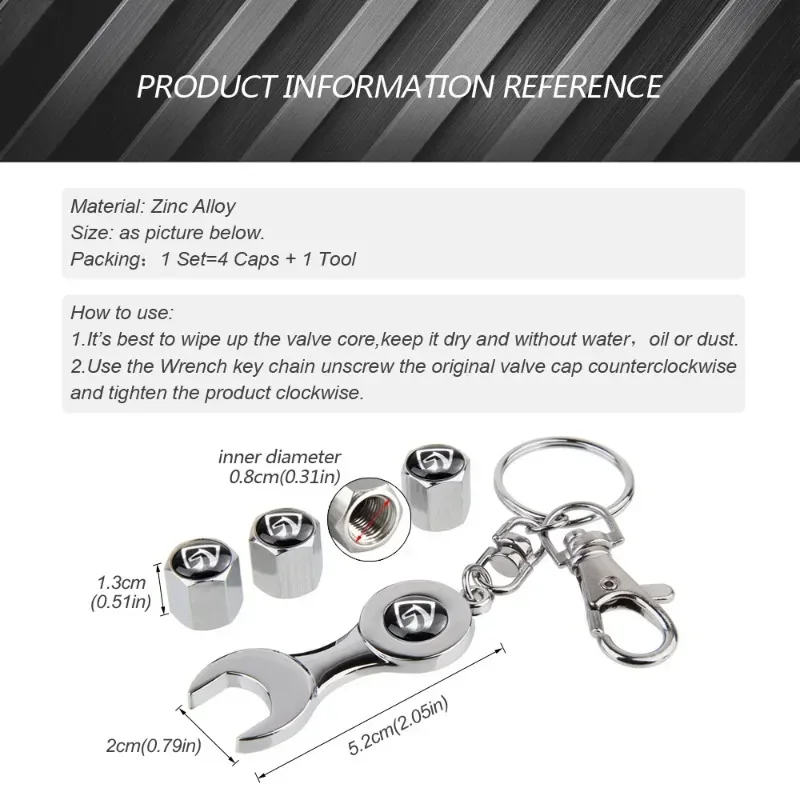 Автомобильные аксессуары из сплава колпачки для штока клапана Baojun Logo 360 E200 560 630 710