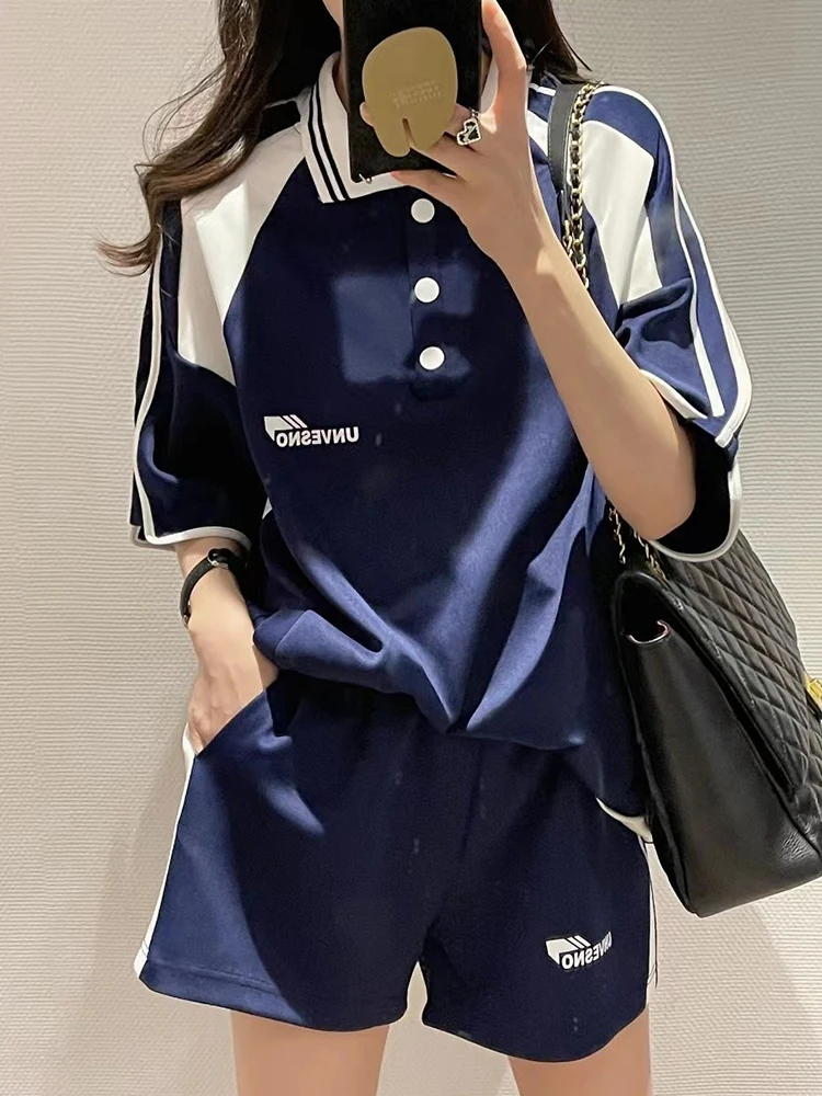 Костюм спортивный женский Повседневный из 2 предметов с шортами и коротким