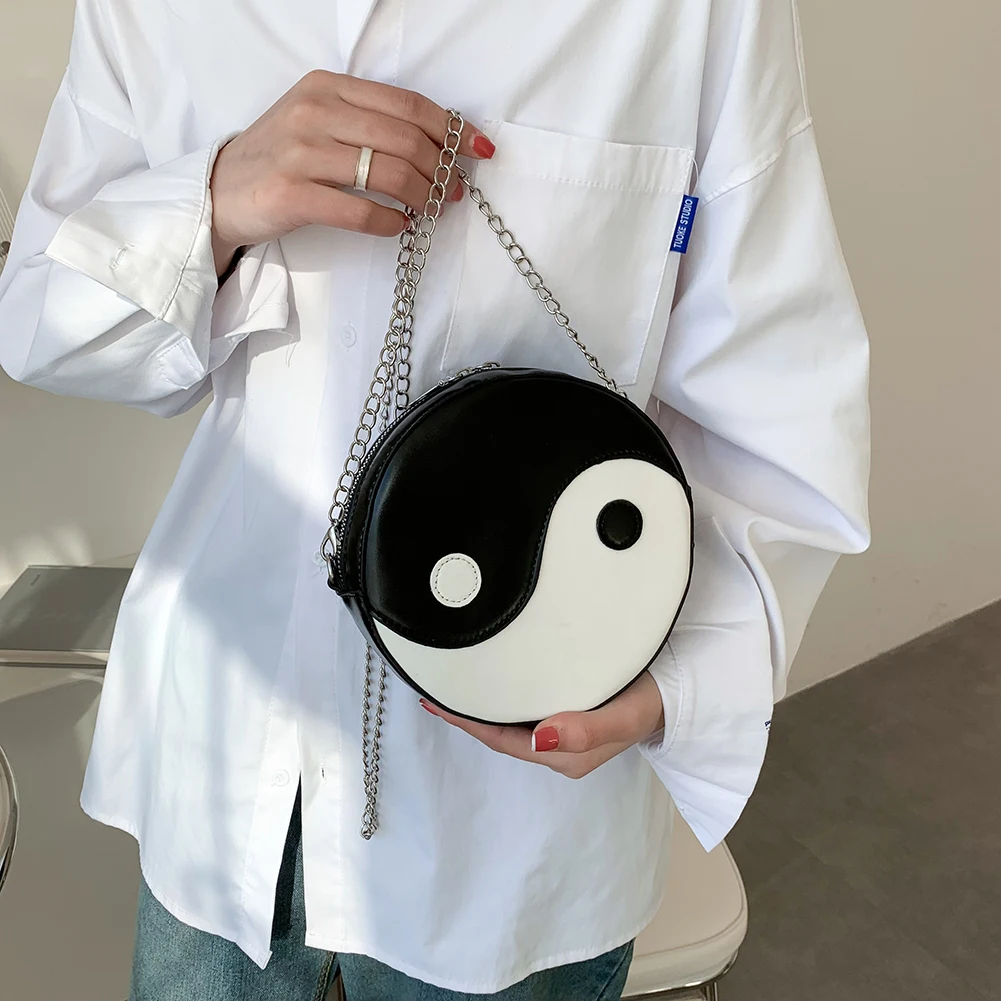 

Модная женская сумка через плечо с индивидуальным принтом Tai Chi, мягкая женская вместительная сумка-тоут с цепочкой