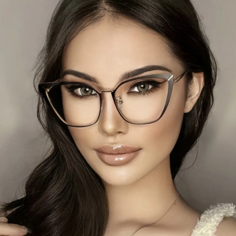 

Vintag Metal Butterfly Eyeglasses for Women Anti-Blue Light Luxury Trendy Oversized Glasses Computer Optical Eyewear Frame