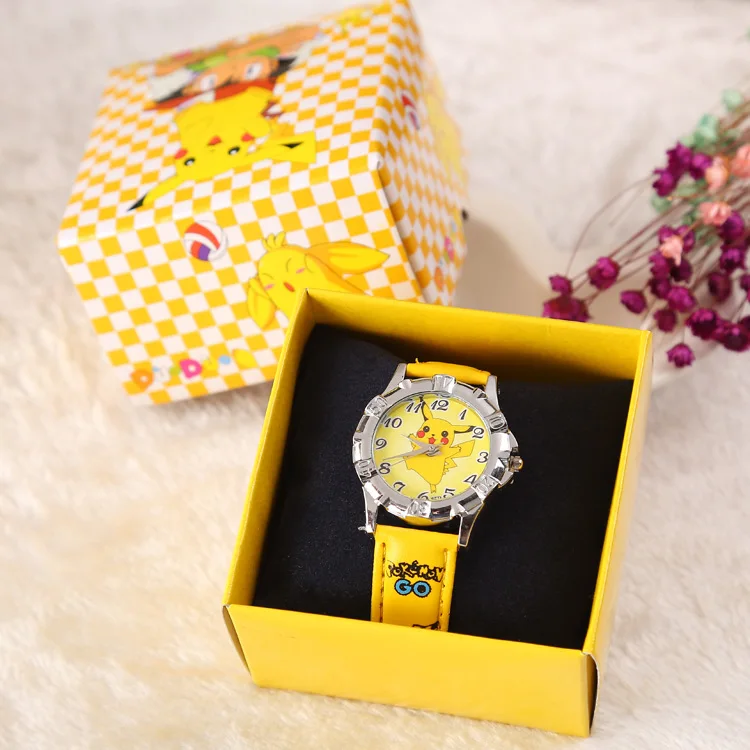 

Anime Pokemon Cartoon Children's Watch Action Figure Pikachu Analog Quartz ElectronicKids Toy Watch with Box Birthday Gifts
