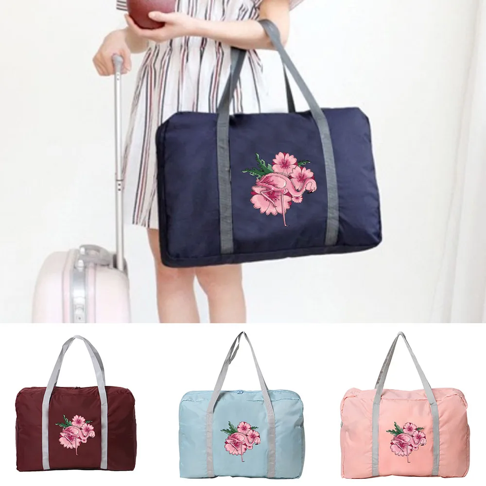

2022 New Men's Leisure Fishing Portable Travel Bag Foldable Luggage Accessories Flamingo Print Camping Toiletries Storage Bags