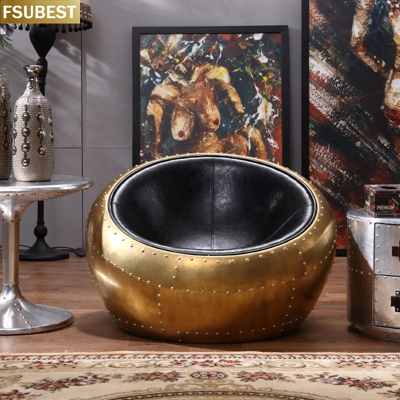 Авиатор среднего века для отдыха в гостиной алюминиевое кресло-совок детское