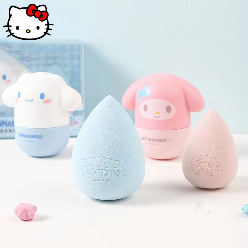 

Kawaii Sanrio My Melody Makeup Brush Cinnamoroll Cute Cartoon Student Eggshell Makeup Egg Set Girl Sponge Powder Puff Makeup Egg