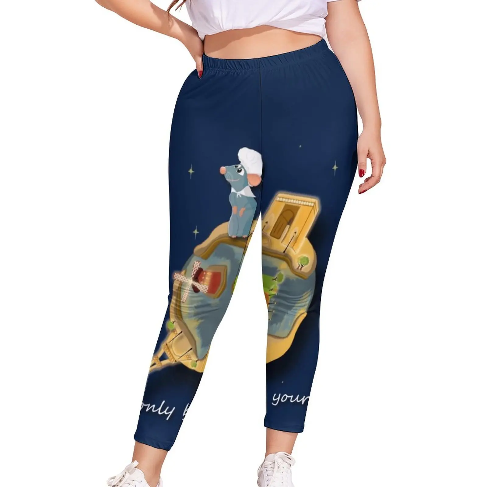 

Little Prince Leggings Oversized Mouse And Space Leggins Ladies Breathable Soft Fitness Pants