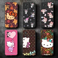 hello kitty takara tomy phone case for xiaomi redmi 7 7a 8 8a 8t 8 2021 9 9t 9a 9c 9s 7 8 9 pro 5g silicone cover black coque
