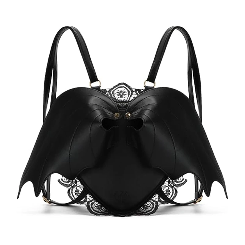 

Mini Women's Backpacks 2023 Trend Lace Female Bag Small Halloween Bags Black Bat Wings Rucksack For Girls Fashion Backpack