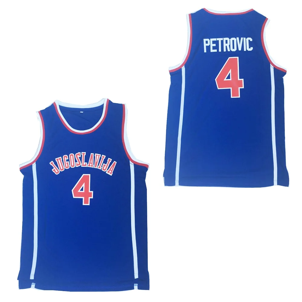 

BG basketball jerseys JUGOSLAVIJA 4 PETROVIC jersey Embroidery sewing Outdoor sportswear Hip-hop movie jersey bule 2020 summer