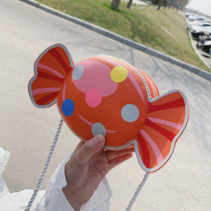 Cute Candy Girl Princess Messenger Bag Lovely Mini Handbags Pu Leather Coin Purse Chain Purses Kids Crossbody Shoulder