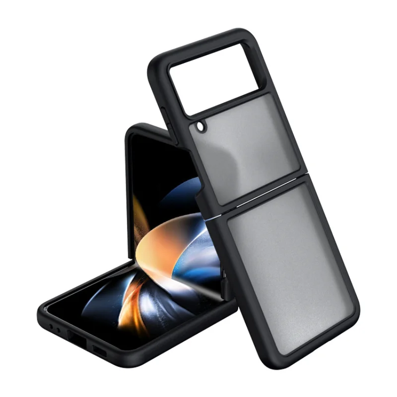 

For Samsung Galaxy Z Flip4 Case, TPU PC Material, Translucent Matte Feel Ultra-Thin Phone Case