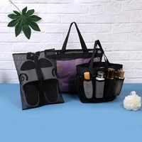 new arrival wash cosmetic bag new visible mesh foldable large capacity organizer holiday travel hotel multi pockets makeup bags