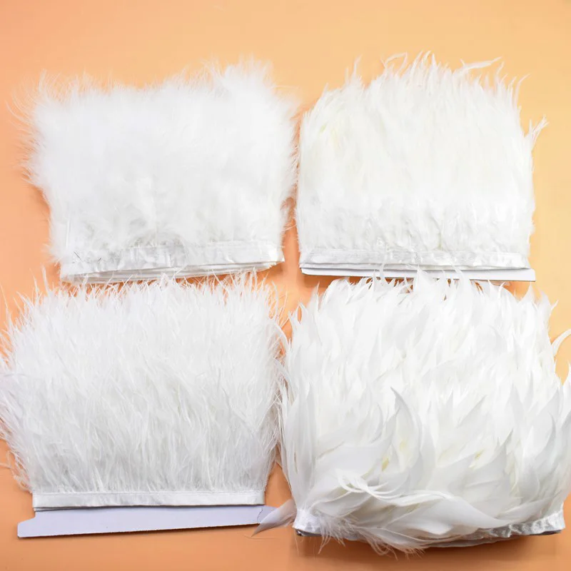

1Meter Natural Goose Feather Trim Sewing Clothes White Ostrich Feather Ribbon Crafts DIY Wedding Feather Party Decor Accessories