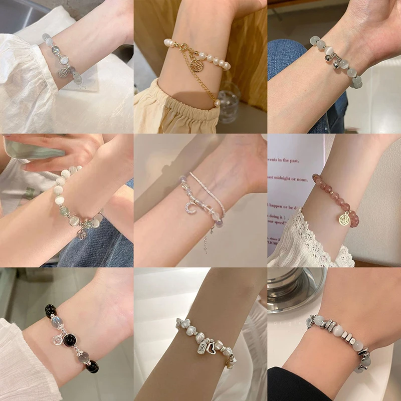 

Crystal Pearl Bracelet Cat's Eye Stone Bracelet for women High-end Accessory Fashion Jewelry Gift