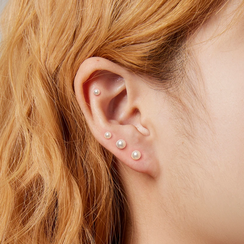 Женские серьги-гвоздики из серебра 925 пробы с жемчугом |