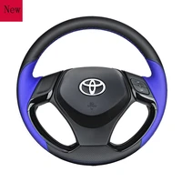 hand stitched leather suede car steering wheel cover for toyota c hr izoa highlander old markx car accessories