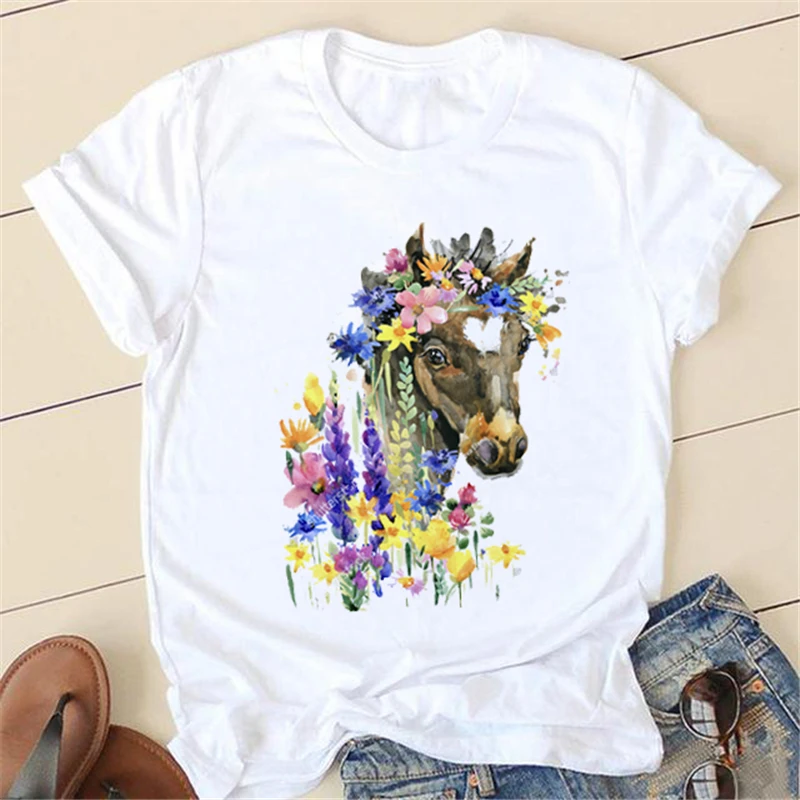 

Женский Универсальный пуловер с рисунком лошади