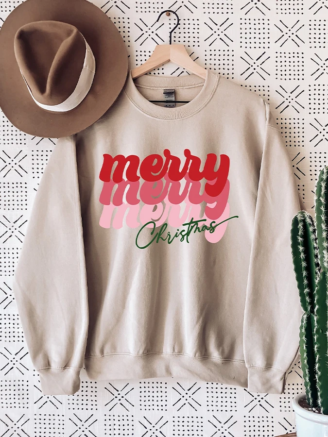 

Повседневная Толстовка с круглым вырезом и рождественским принтом