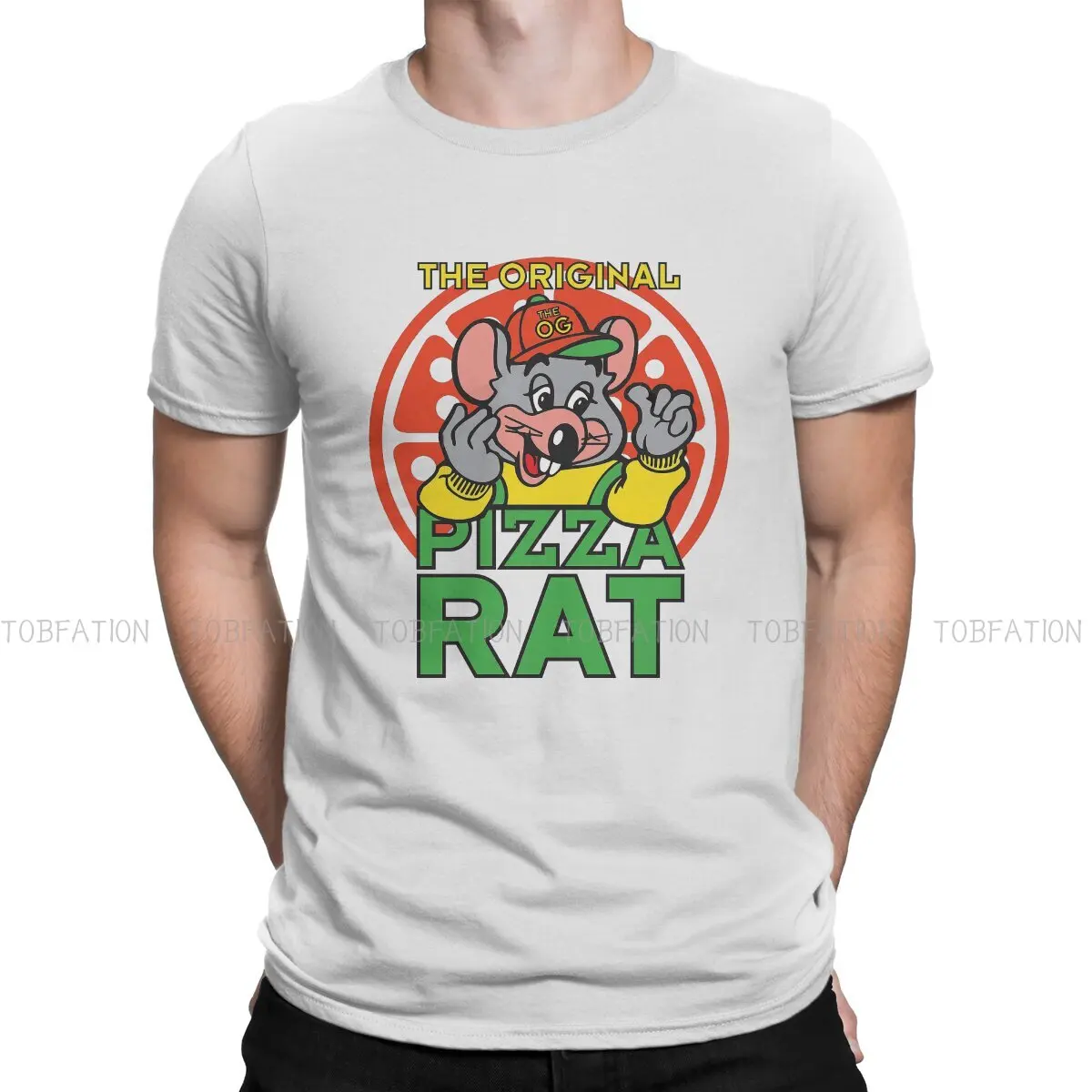 

The Original Pizza Rat Round Collar TShirt Chuck E Cheese Dining Room Pure Cotton Classic T Shirt Man's Clothes Fashion