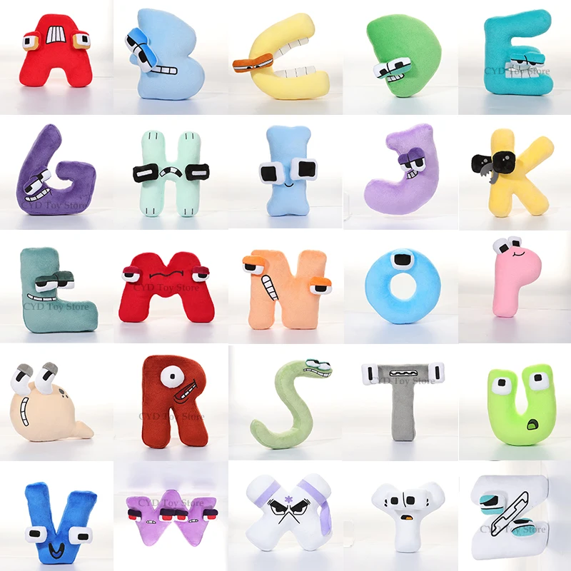 

Alphabet Lore Plush Toy Anime Doll Kawaii 26 English Letters Stuffed Toys Children Enlightenment Montessori Plush Toy Doll Gifts