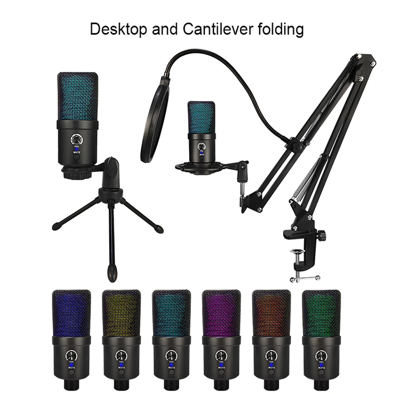 Конденсаторный USB-микрофон Kinter игровой микрофон для ПК PS4 PS5 MAC с поп-фильтром