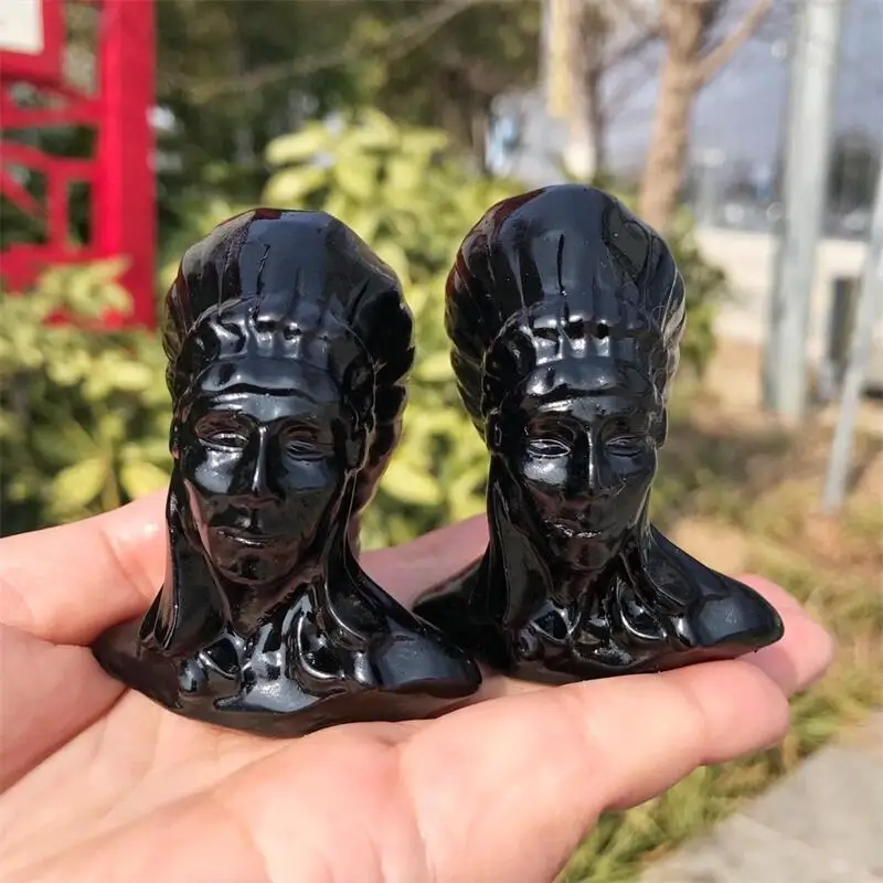 1 шт. статуэтка из натурального черного обсидиана