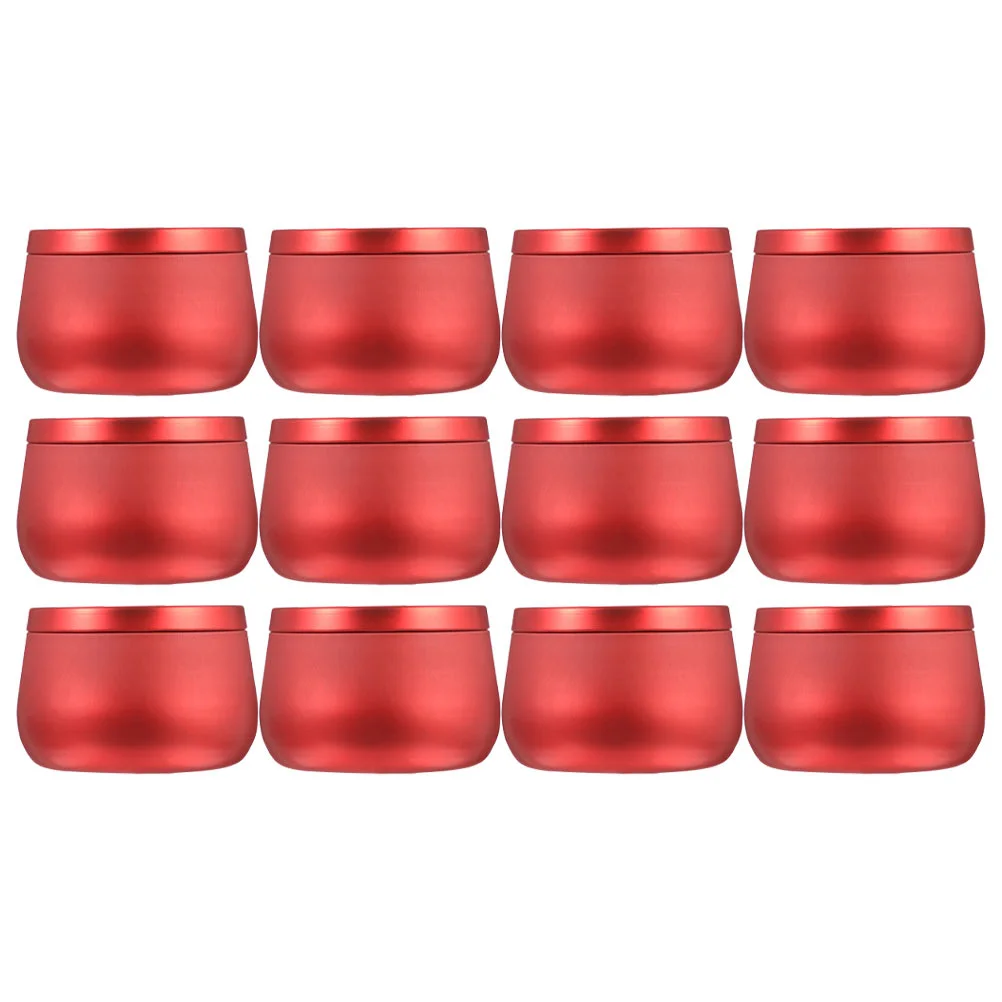 

12 Pcs Belly Storage Jar Christmas Candles Tinplate Tins Travel Containers Handmade Beaded Craft Cases Canisters Cans