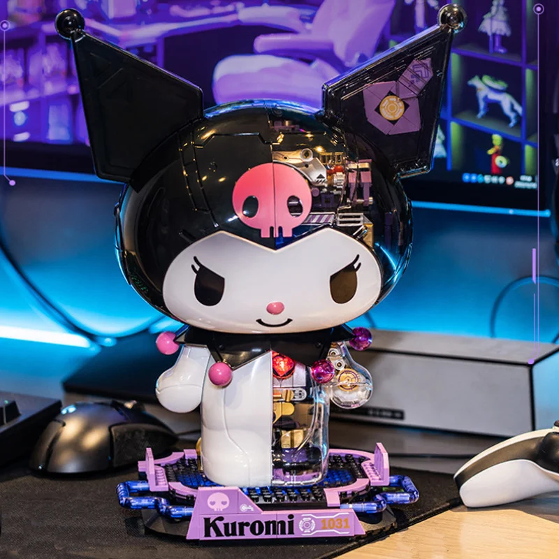 

Новинка, конструктор Sanrio Kuromi, фигурка, сборная игрушка, модель, модель коричная, образовательная игра, мультяшный киборг