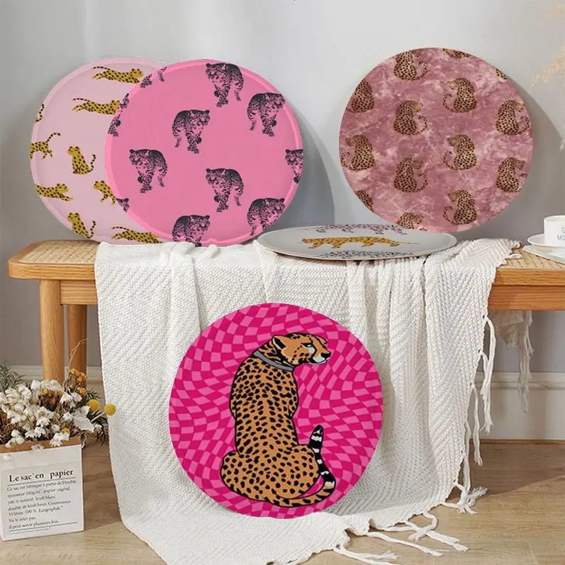 

Leopard Print Nordic Printing Plush Cushion Home Back Cushion Soft Comfortable 50x50cm Seat Mat