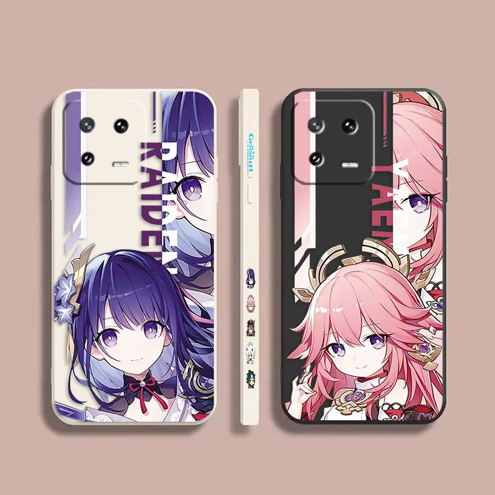 

Case For Xiaomi PCOO F3 M3 X2 X3 6X 8 MIX 2 2S 3 4 3 4 5 GT Pro 4G 5G Simple Liquid Silicone Case Hot Game Genshin impact