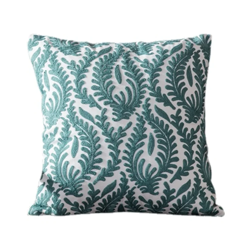

Embroidered Cushion Cushion Covers 45*45 Cotton Pillow Cover Electric Floor Cushions For Decorative Sofa Pink And Blue Stripes