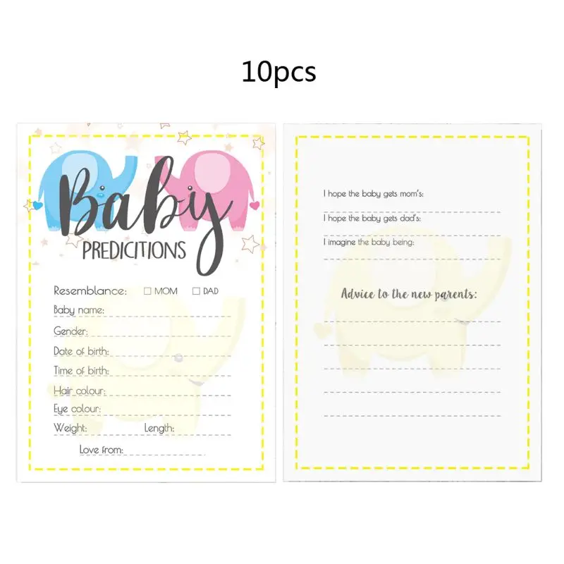

Baby Predictions and Advice Cards (Pack of 10) - Baby Shower Games Ideas for Boy or Girl- Party Activities Supplies