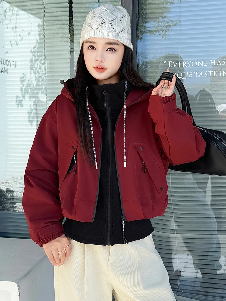 Женская короткая зимняя куртка 2024 новинка три в одном со съемным утолщенным