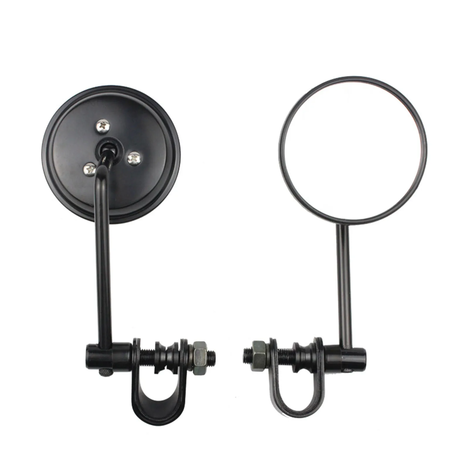 

Universal 22-25mm 1 Pair of Motorcycle Handlebars Classic Round Back View Mirror Retro Vintage Round Convex Clip-On Clamp Type
