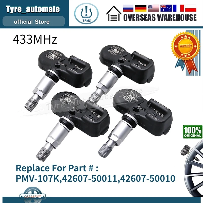 Новый PMV-107K 433 МГц шин Давление Сенсор для 2005-2012 Lexus GS ES v-образной КРЕПЕЖНОЙ ПЛАСТИНОЙ LS шины Давление Сенсор 42607-50010 42607-50011