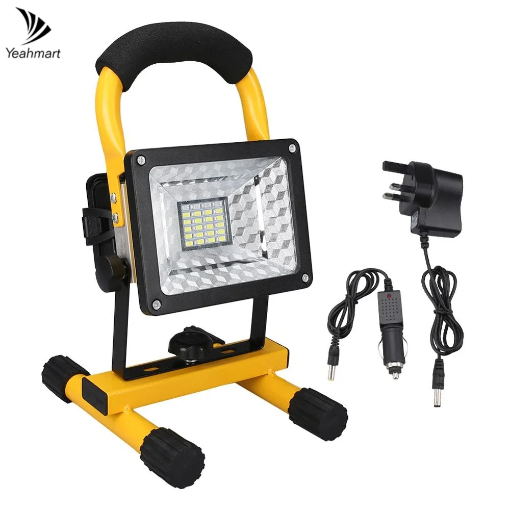 

Yeahmart 30W Flood Light Outdoor Portable LED Reflector Spotlight Rechargeable Projector Floodlight Construction Lamp