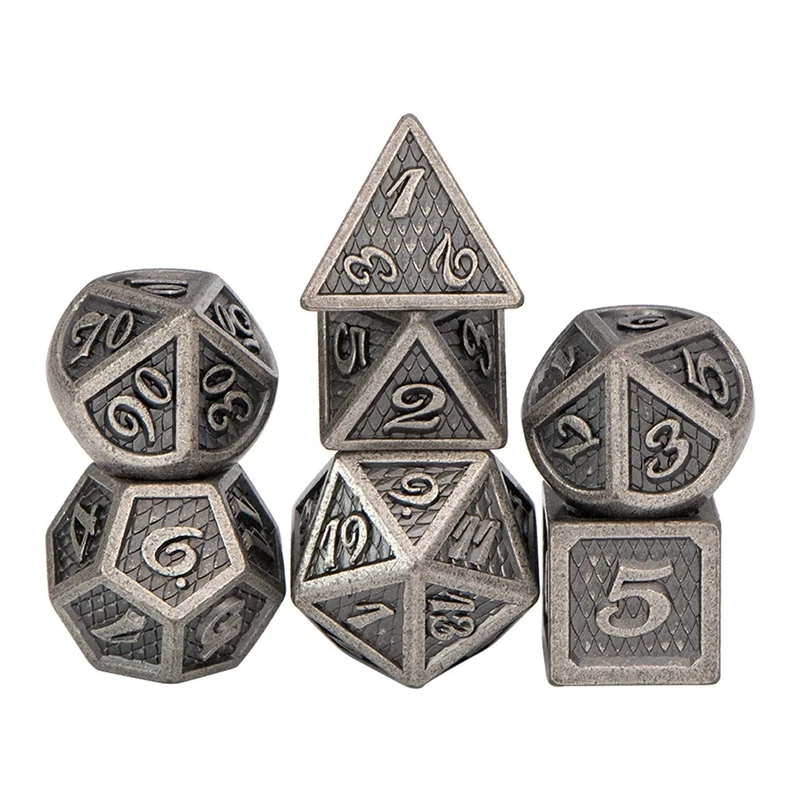 

Metal Dice Set Metal DND Dice Set Small Polyhedral Dice Set Dragon Metal Dice for Table Games DND Role Playing Dice Set