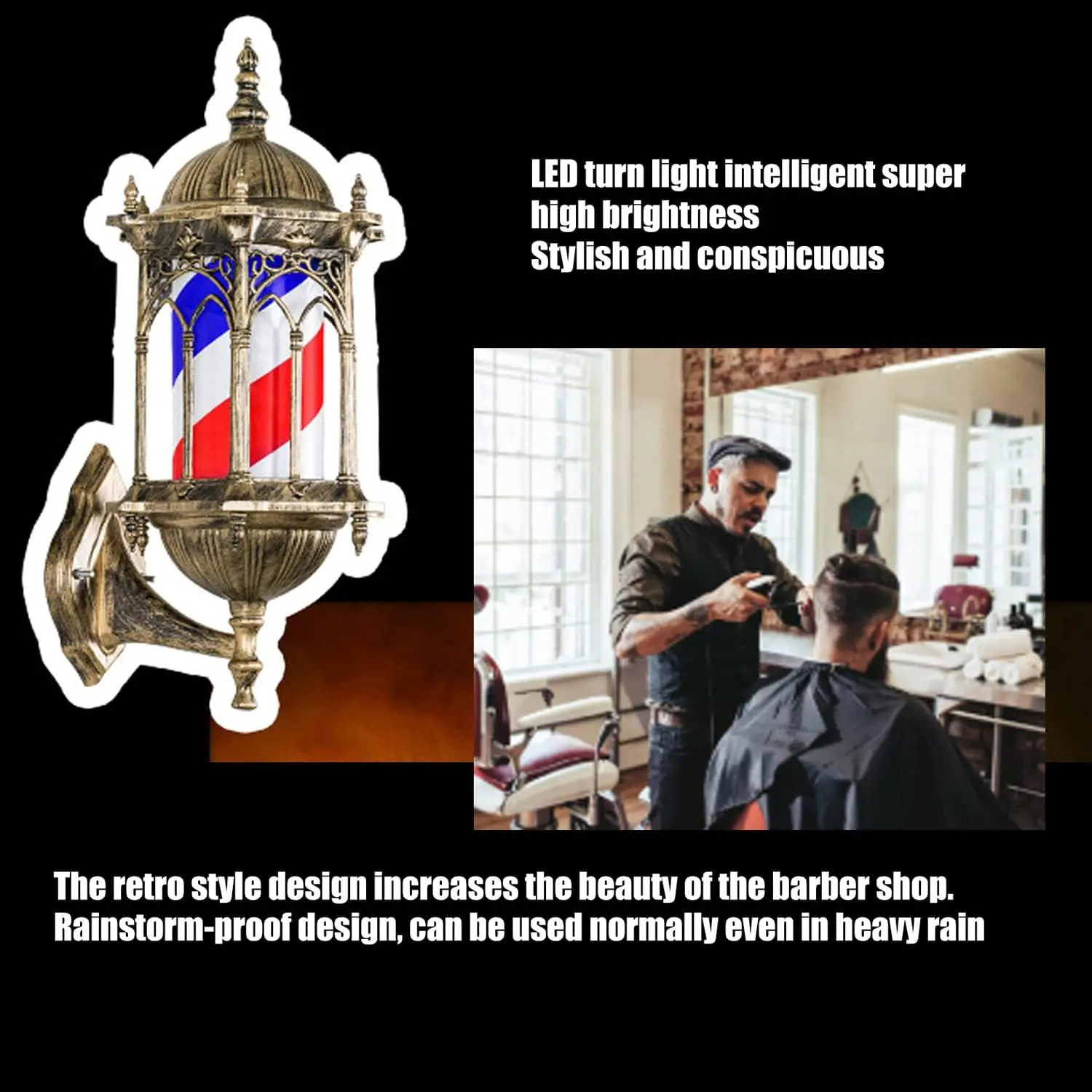 Вывеска для парикмахерского салона вертикальная открытая водонепроницаемая