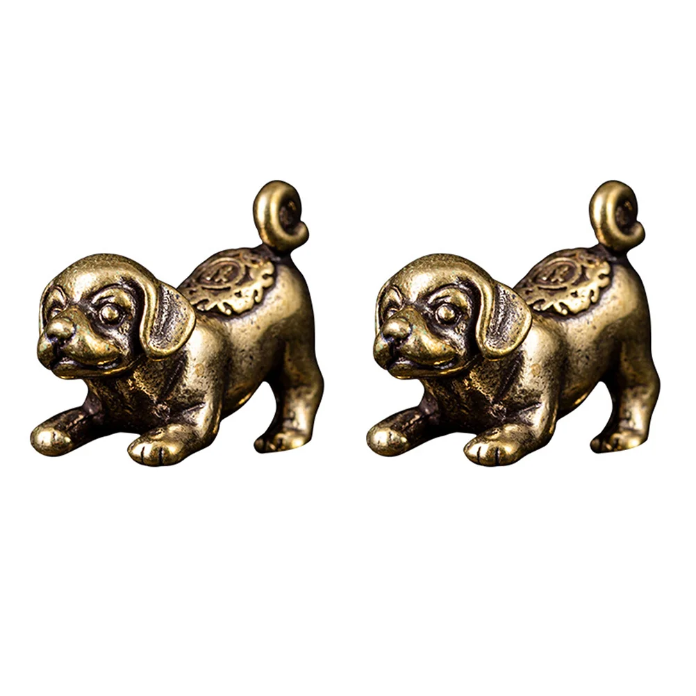 

Dog Statue Brass Pendant Chinese Shui Feng Zodiaccopper Charms Figurines Decor Puppy Figurine Miniature Animal Charm Home