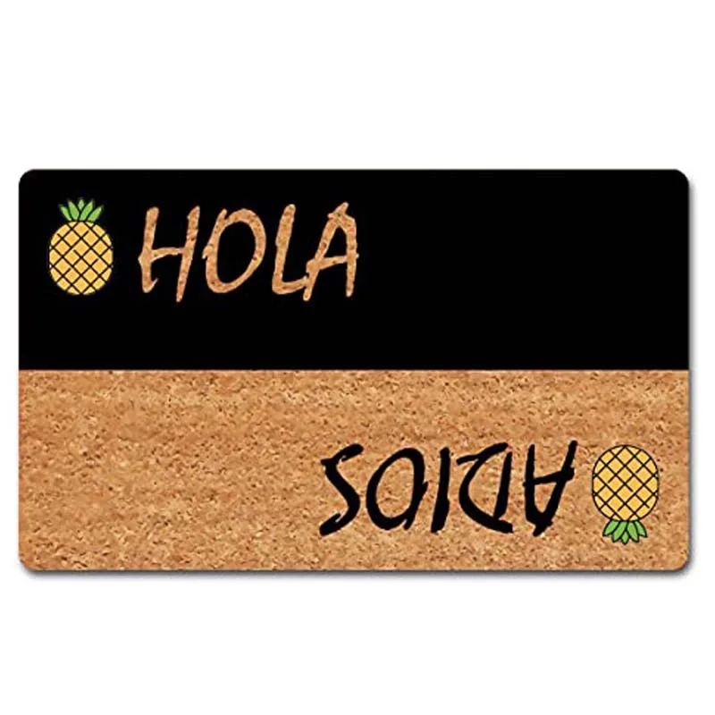 

Funny Welcome Rug Anti-Slip Flannel Doormat Hola Adeus Cute Pineapple Hello Bye Doormat Pineapple Hello Rug Funny Quote