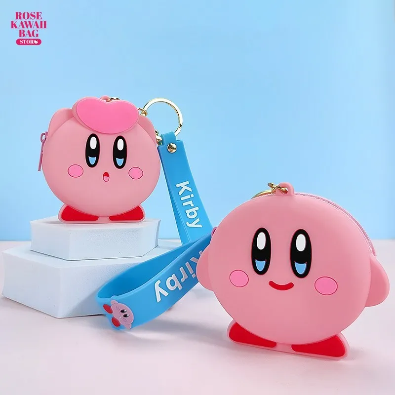 

Сумка Kawaii Kirby, мультяшный Кошелек для монет, милый кошелек, мини брелок, подвесная сумка, Kawaii Kirby, кошелек для монет для девочек, детские игрушки, подарки